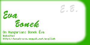 eva bonek business card